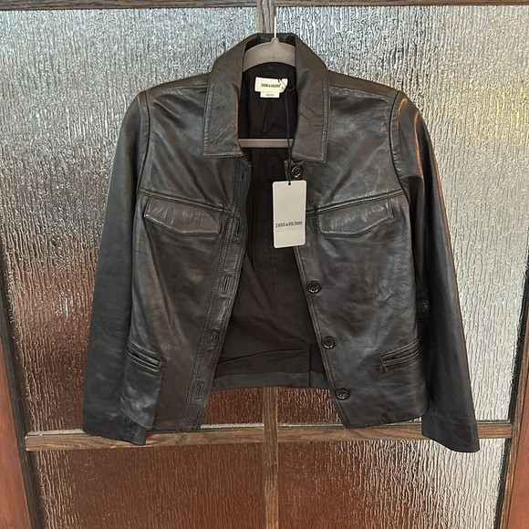 Zadig & Voltaire Liam Leather Jacket size Large NWT - Picture 7 of 12